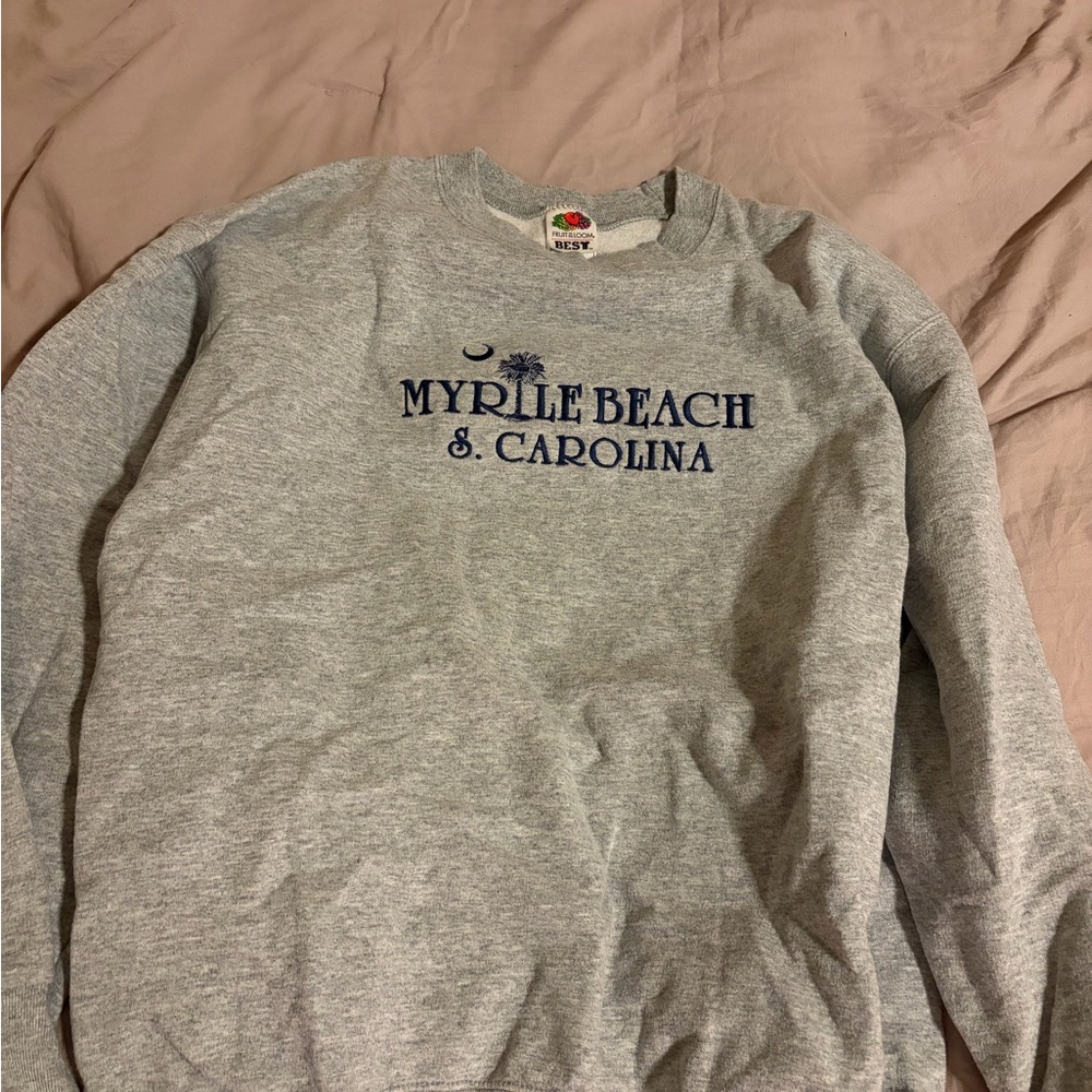 Fruit of the Loom Gray Myrtle Beach Crewneck Sweater